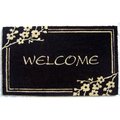 Geo Crafts Geo Crafts G481 18 x 30 in. PVC Backed Welcome on Black Background Doormat G481